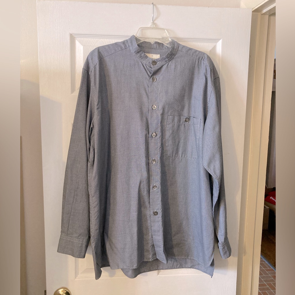 Ermenegildo Zegna Men’s Collarless Xl Dress Shirt